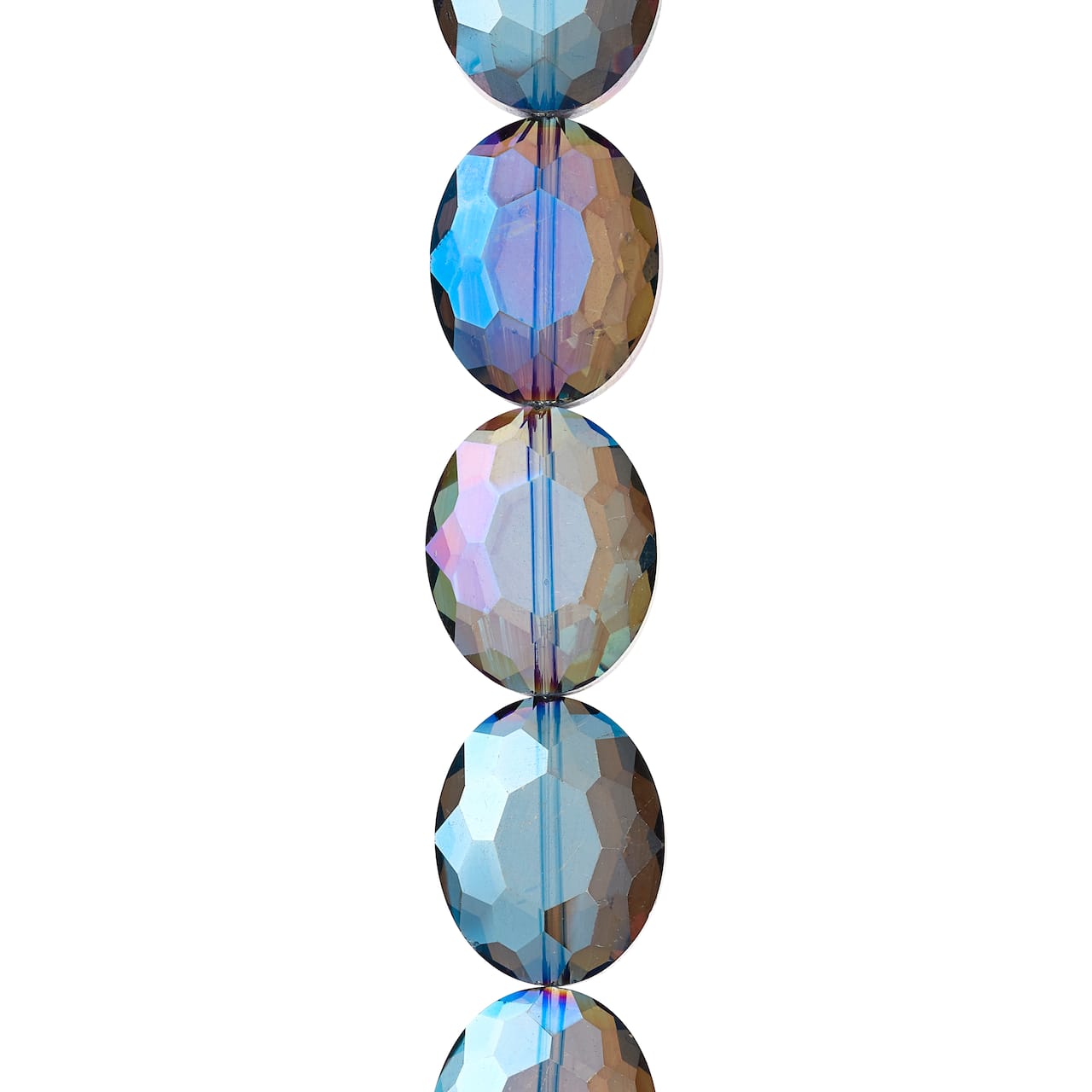Blue Glass Faceted Oval Beads, 19mm by Bead Landing&#x2122;